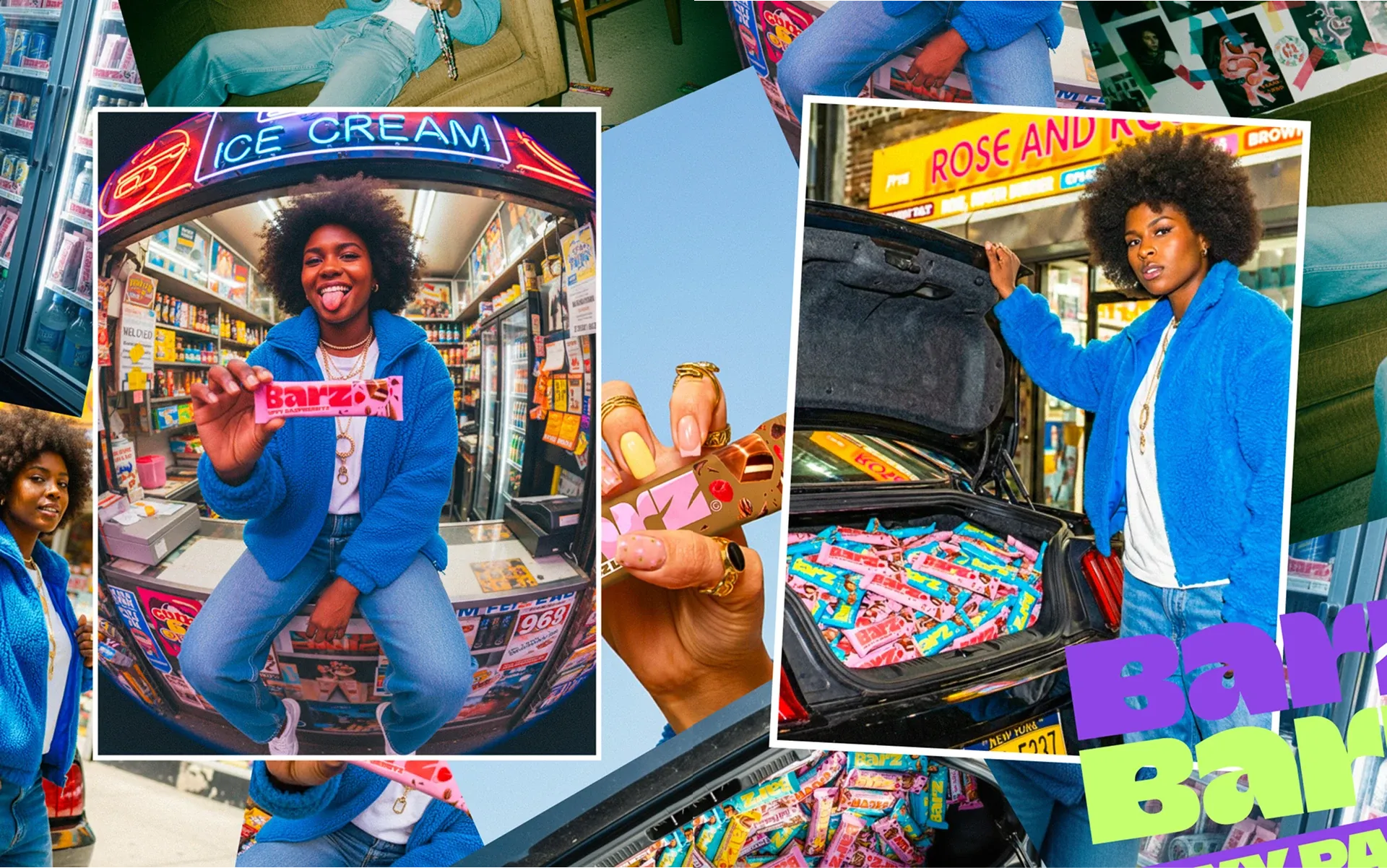 Barz campaign collage at a bodega